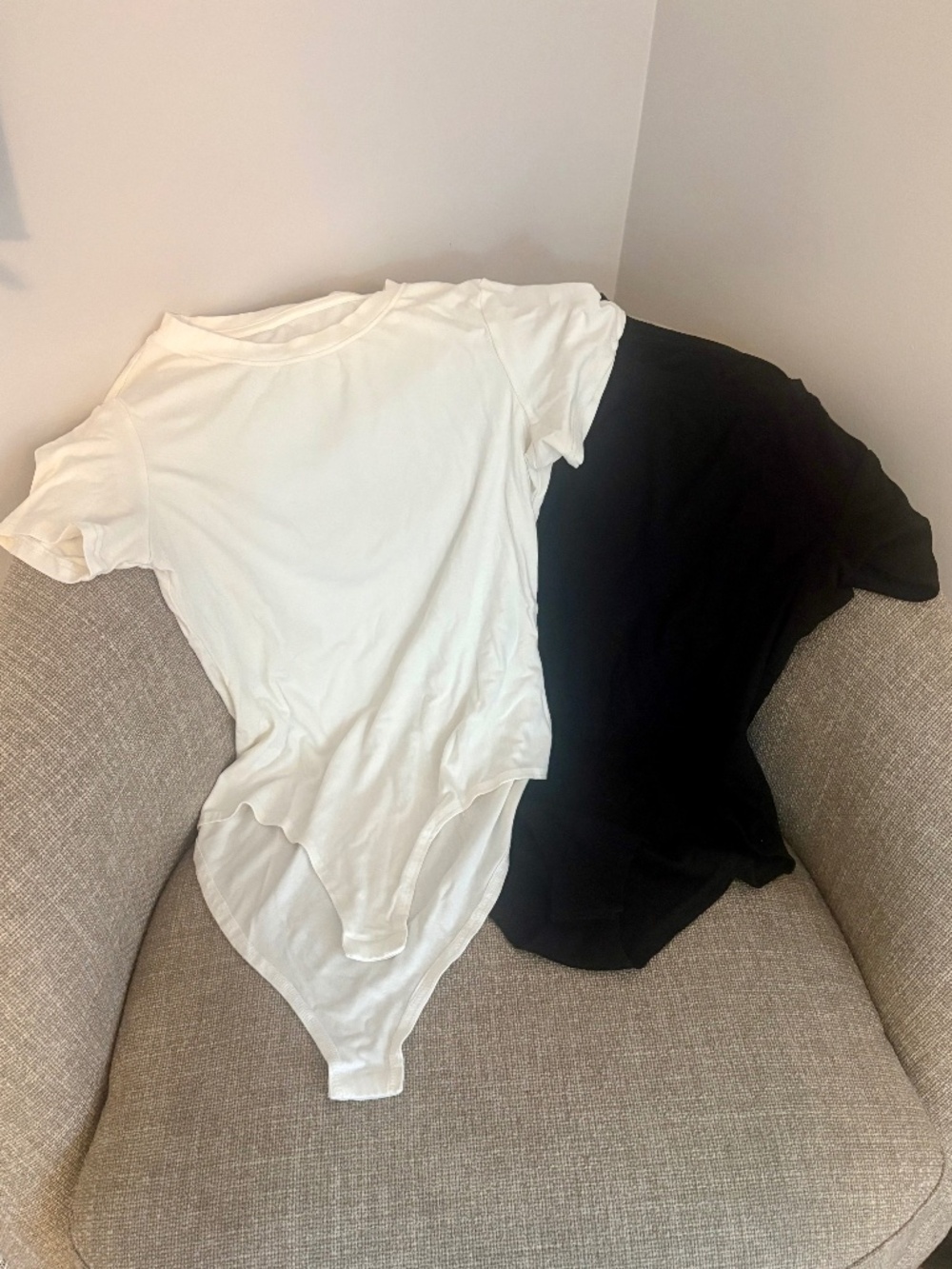Two T-Shirt Bodysuits Large